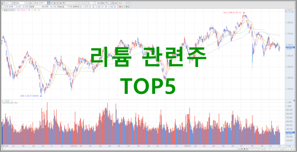 리튬 관련주 TOP5